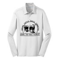 Raising Cattle Builds Character Working Them Builds Silk Touch Performance Long Sleeve Polo