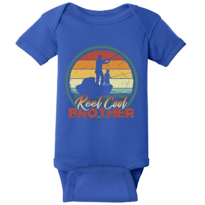 Reel Cool Brother Gift Retro Fishing Family Gift Baby Bodysuit