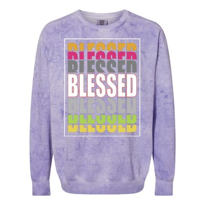 Retro Colored Blessed Mashup Colorblast Crewneck Sweatshirt