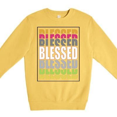 Retro Colored Blessed Mashup Premium Crewneck Sweatshirt