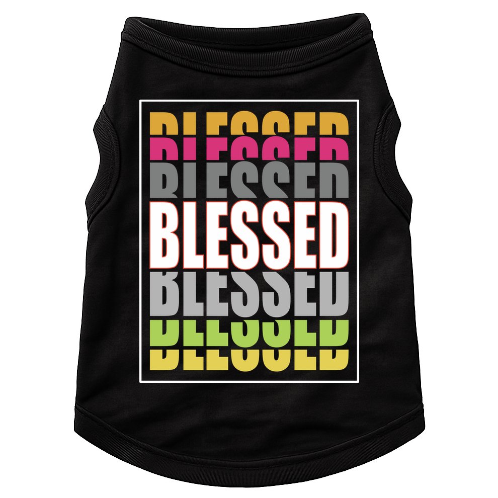 Retro Colored Blessed Mashup Doggie Tank
