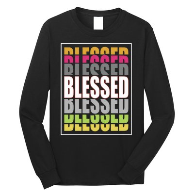 Retro Colored Blessed Mashup Long Sleeve Shirt