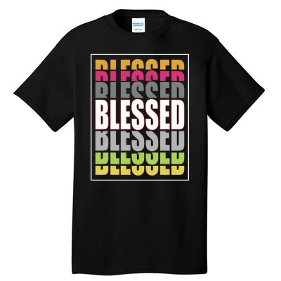 Retro Colored Blessed Mashup Tall T-Shirt