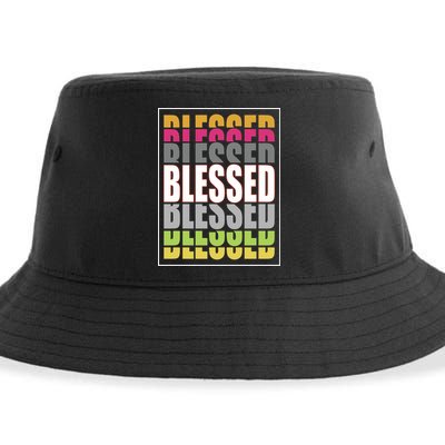 Retro Colored Blessed Mashup Sustainable Bucket Hat