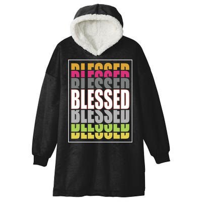 Retro Colored Blessed Mashup Hooded Wearable Blanket