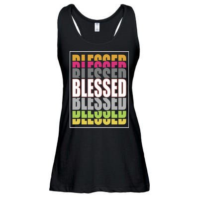 Retro Colored Blessed Mashup Ladies Essential Flowy Tank