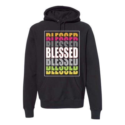 Retro Colored Blessed Mashup Premium Hoodie