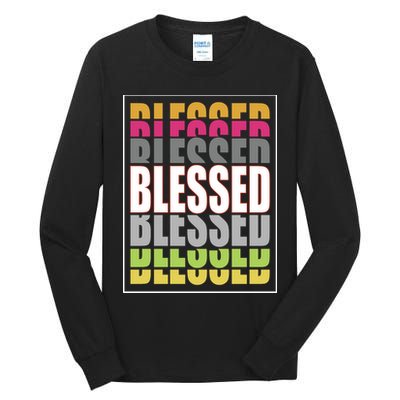 Retro Colored Blessed Mashup Tall Long Sleeve T-Shirt