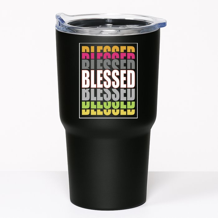 Retro Colored Blessed Mashup Tumbler