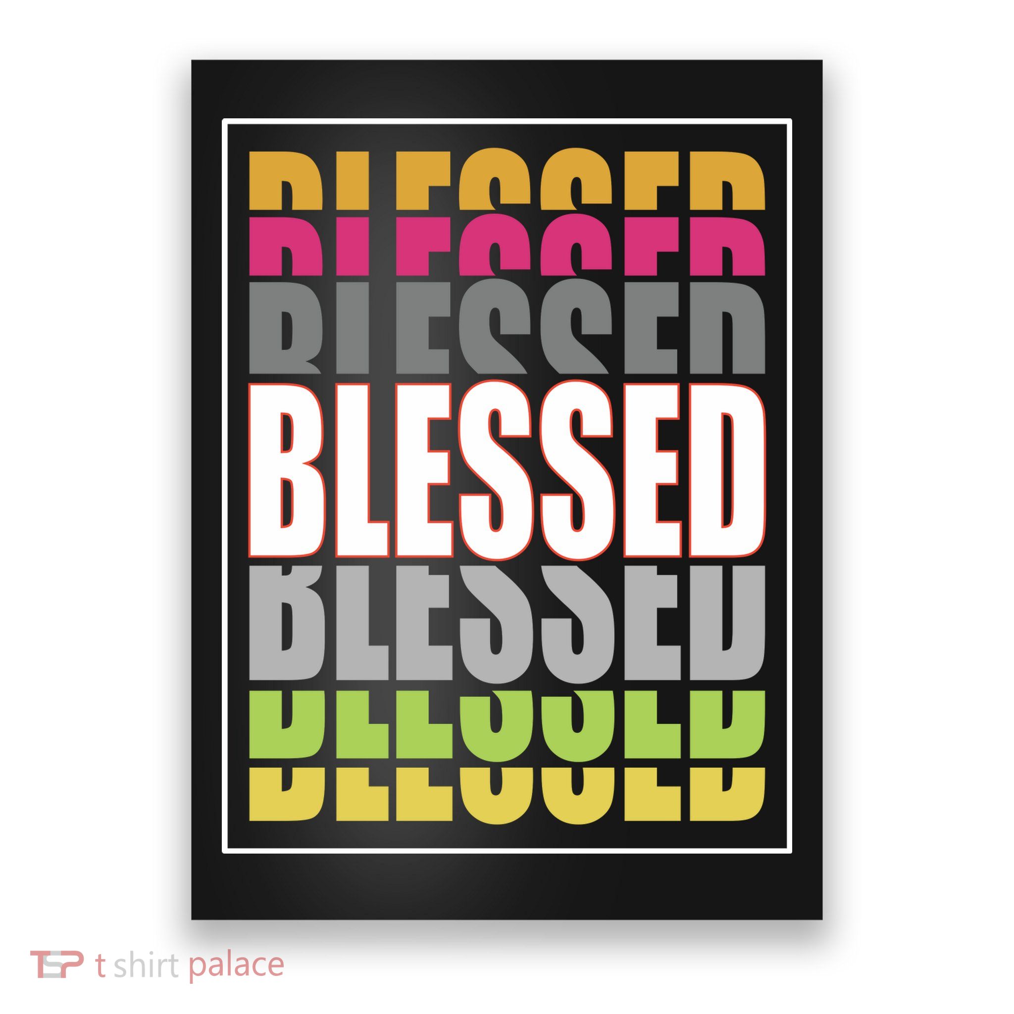Retro Colored Blessed Mashup Poster