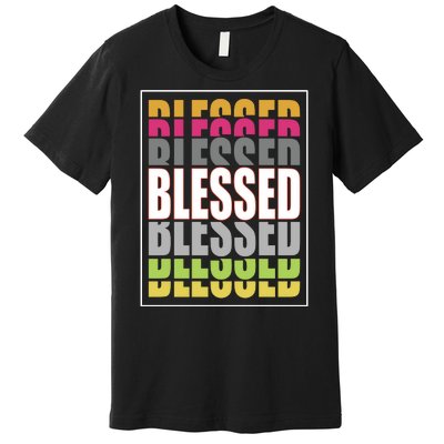 Retro Colored Blessed Mashup Premium T-Shirt