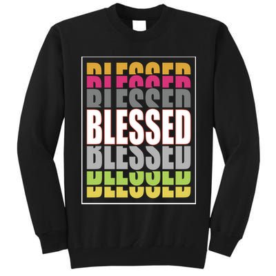 Retro Colored Blessed Mashup Tall Sweatshirt