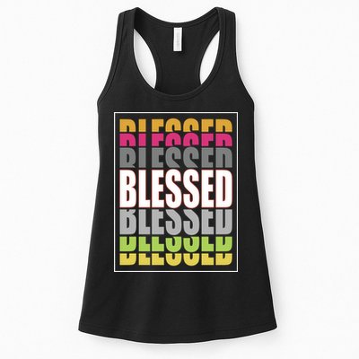 Retro Colored Blessed Mashup Womens Tank Top