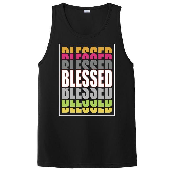 Retro Colored Blessed Mashup PosiCharge Competitor Tank