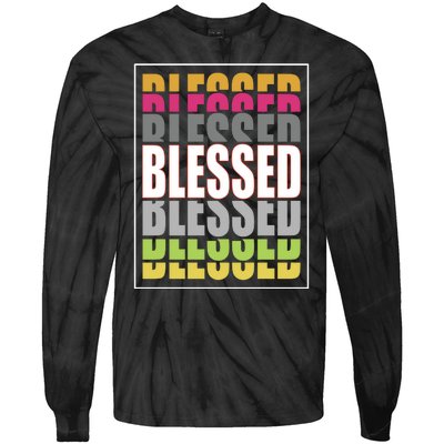 Retro Colored Blessed Mashup Tie-Dye Long Sleeve Shirt