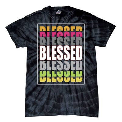 Retro Colored Blessed Mashup Tie-Dye T-Shirt