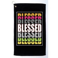 Retro Colored Blessed Mashup Golf Towel