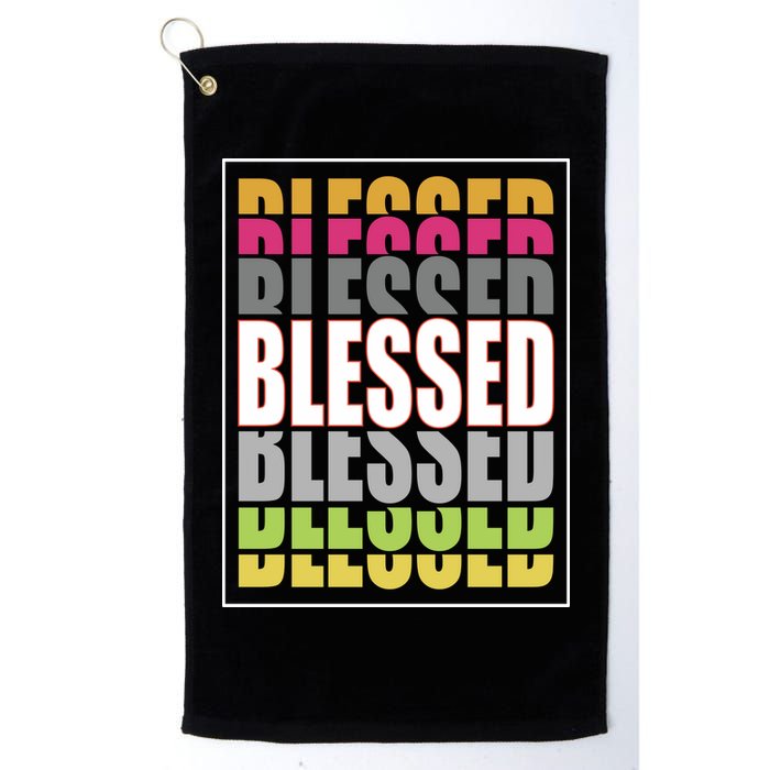 Retro Colored Blessed Mashup Golf Towel