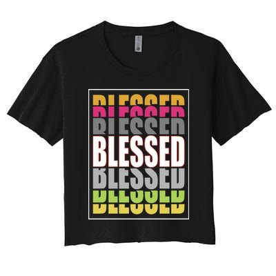Retro Colored Blessed Mashup Crop Top