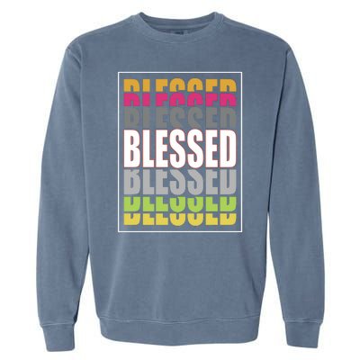 Retro Colored Blessed Mashup Garment-Dyed Sweatshirt