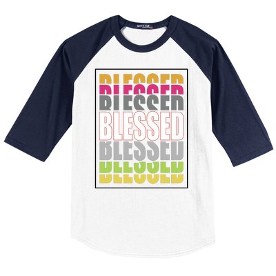 Retro Colored Blessed Mashup Baseball Sleeve Shirt