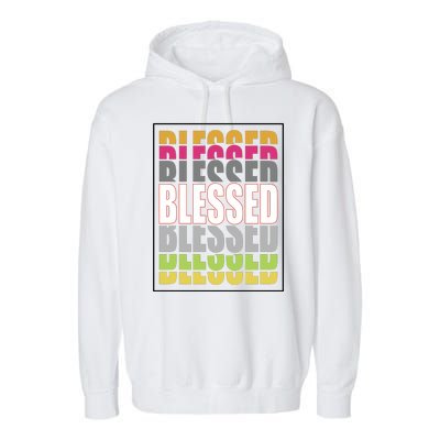 Retro Colored Blessed Mashup Garment-Dyed Fleece Hoodie