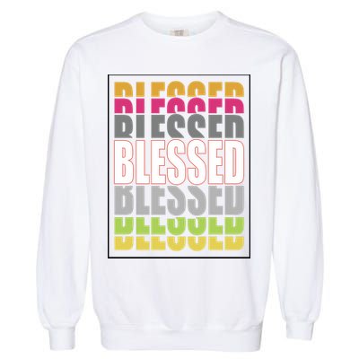 Retro Colored Blessed Mashup Garment-Dyed Sweatshirt