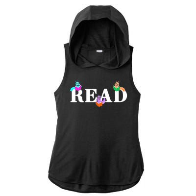 Read Cute Book Worms Ladies PosiCharge Tri-Blend Wicking Draft Hoodie Tank