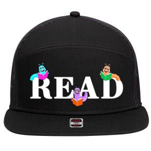 Read Cute Book Worms 7 Panel Mesh Trucker Snapback Hat