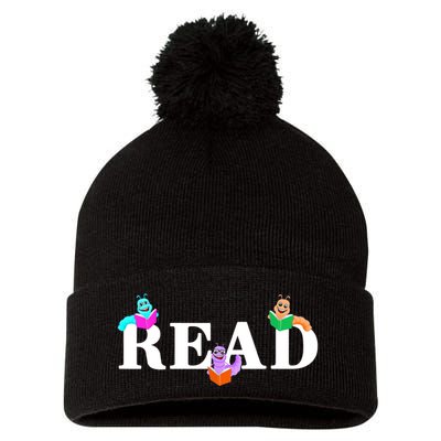Read Cute Book Worms Pom Pom 12in Knit Beanie