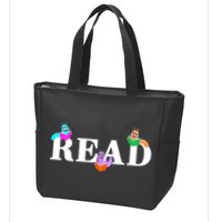 Read Cute Book Worms Zip Tote Bag