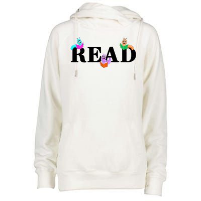 Read Cute Book Worms Womens Funnel Neck Pullover Hood