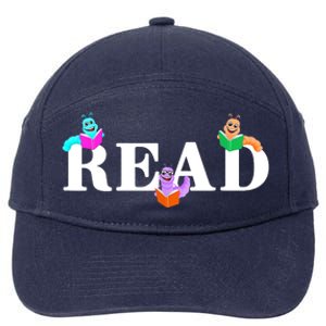 Read Cute Book Worms 7-Panel Snapback Hat