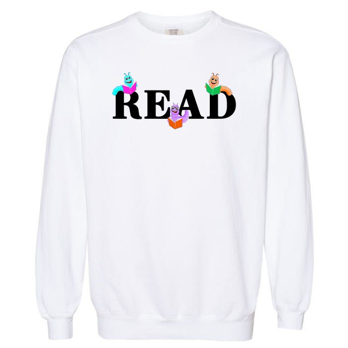 Read Cute Book Worms Garment-Dyed Sweatshirt