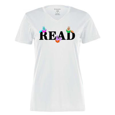 Read Cute Book Worms Women's Momentum V-Neck T-Shirt