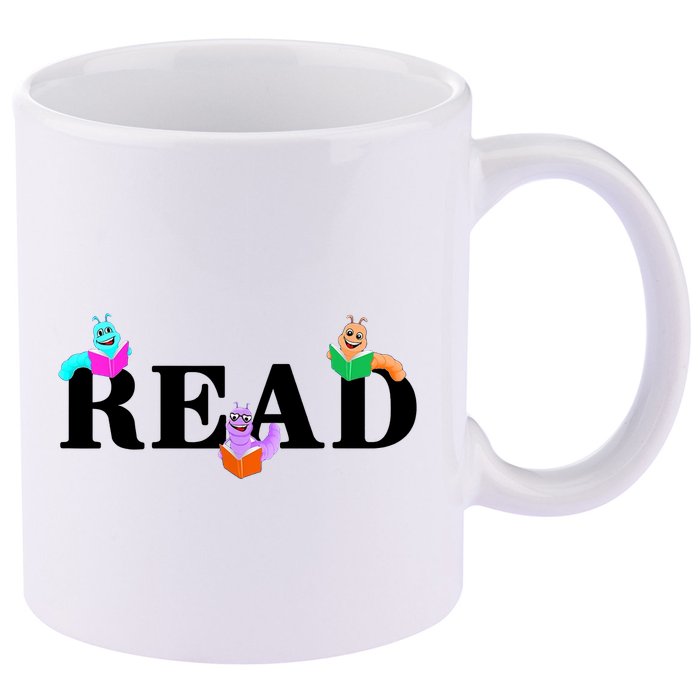 Read Cute Book Worms 11oz C Handle Ceramic Mug