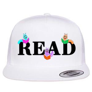 Read Cute Book Worms Flat Bill Trucker Hat