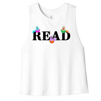 Read Cute Book Worms Women's Racerback Cropped Tank