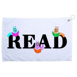 Read Cute Book Worms Grommeted Golf Towel