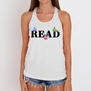 Read Cute Book Worms Women's Knotted Racerback Tank