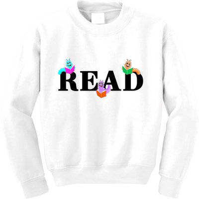 Read Cute Book Worms Kids Sweatshirt