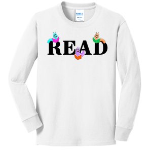 Read Cute Book Worms Kids Long Sleeve Shirt