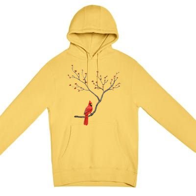 Red Cardinal Bird Lovers Birdwatching Birding Vintage Gift Cute Gift Premium Pullover Hoodie