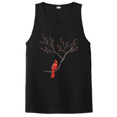 Red Cardinal Bird Lovers Birdwatching Birding Vintage Gift Cute Gift PosiCharge Competitor Tank