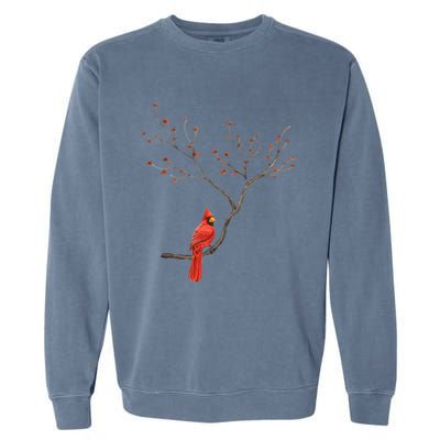 Red Cardinal Bird Lovers Birdwatching Birding Vintage Gift Cute Gift Garment-Dyed Sweatshirt