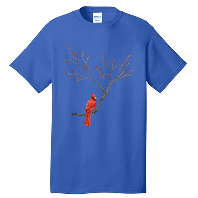 Red Cardinal Bird Lovers Birdwatching Birding Vintage Gift Cute Gift Tall T-Shirt