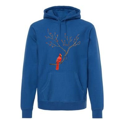 Red Cardinal Bird Lovers Birdwatching Birding Vintage Gift Cute Gift Premium Hoodie