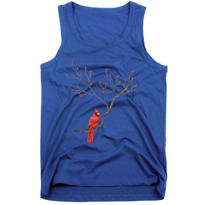 Red Cardinal Bird Lovers Birdwatching Birding Vintage Gift Cute Gift Tank Top