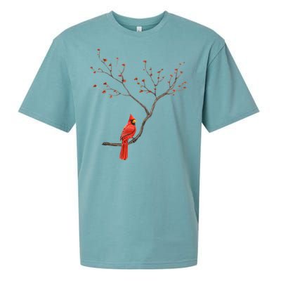 Red Cardinal Bird Lovers Birdwatching Birding Vintage Gift Cute Gift Sueded Cloud Jersey T-Shirt