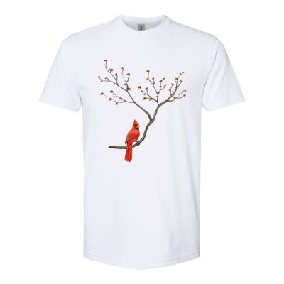 Red Cardinal Bird Lovers Birdwatching Birding Vintage Gift Cute Gift Softstyle CVC T-Shirt